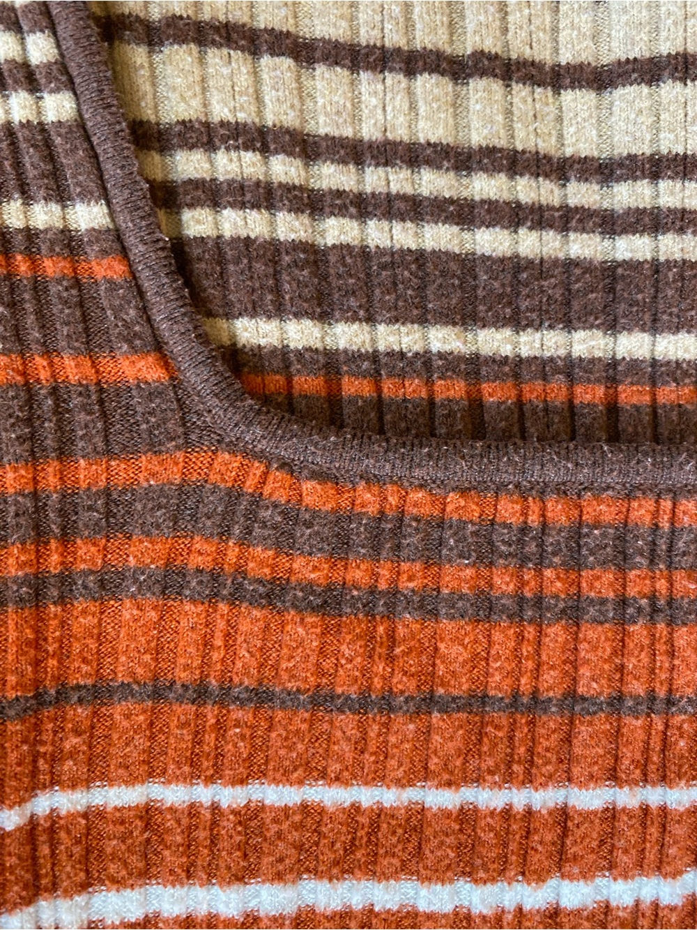 Striped Ribbed Square-Neck Top - Picture 3 of 3